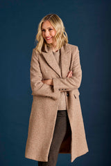 Longline Textured Single Breasted Coat