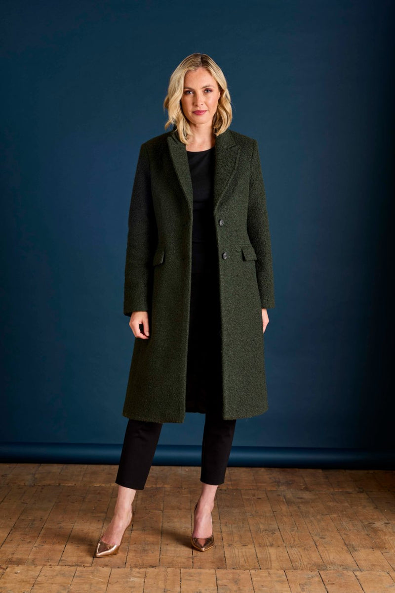 Longline Textured Single Breasted Coat