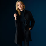 Funnel Neck Coat Black