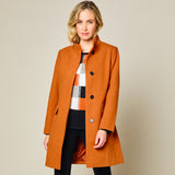 Funnel Neck Coat Rust