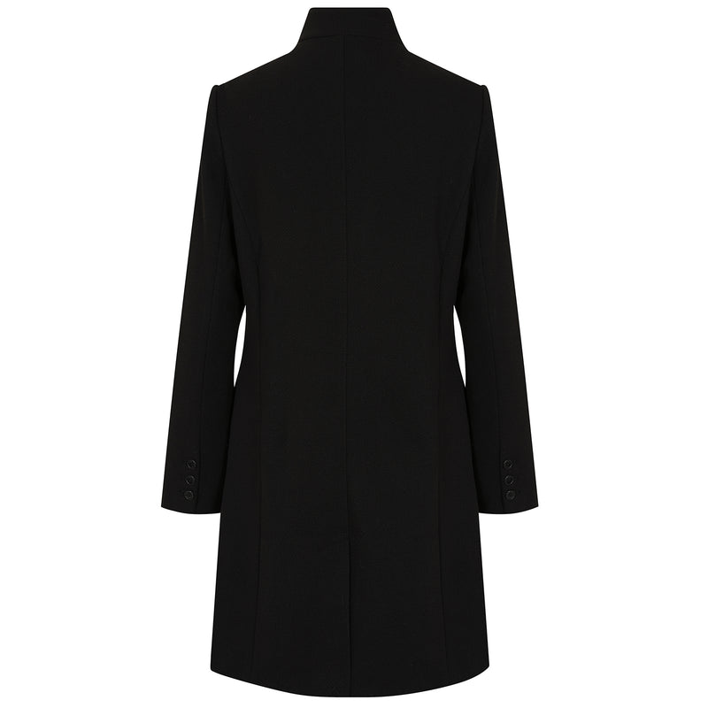 Funnel Neck Coat Black