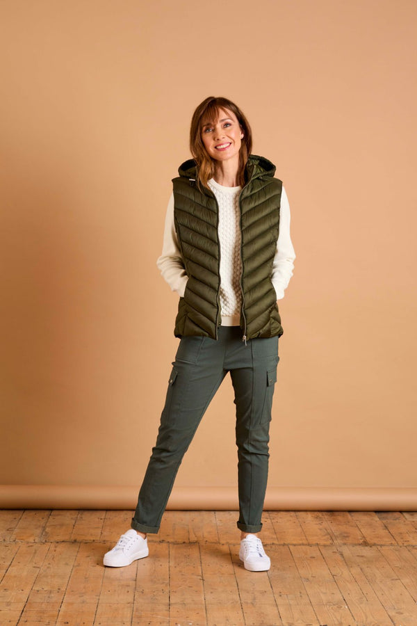 Packaway Quilted Gilet Olive