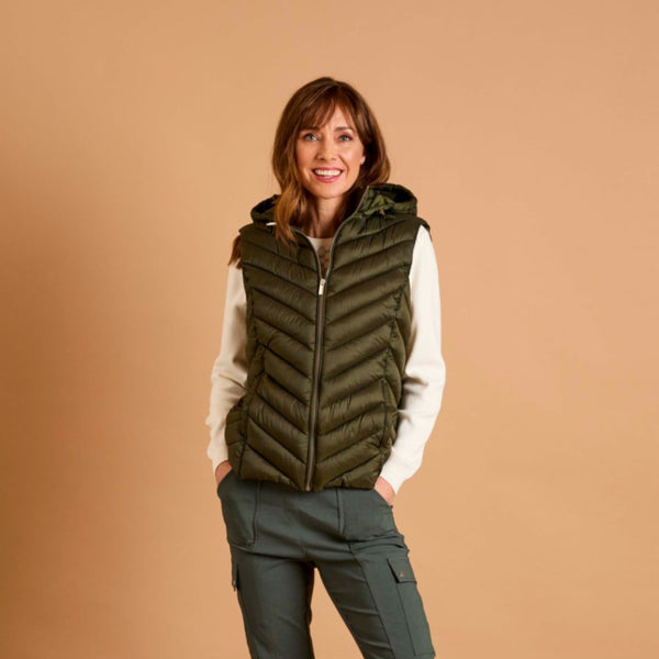 Packaway Quilted Gilet Olive
