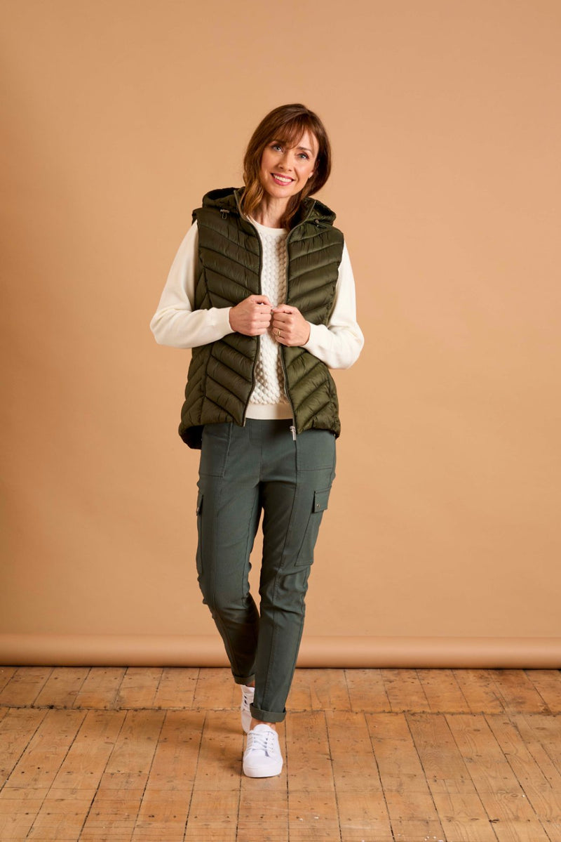 Packaway Quilted Gilet Olive