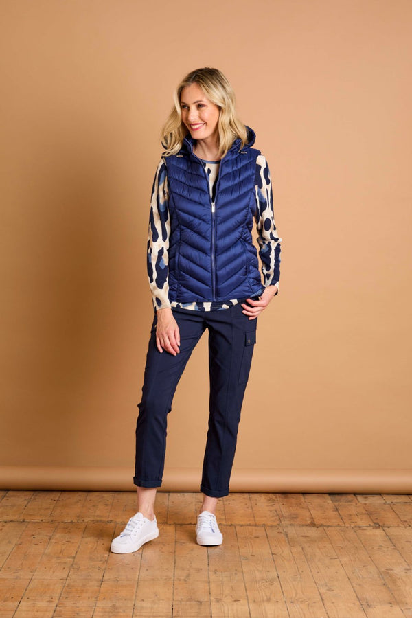 Packaway Quilted Gilet Royal Blue