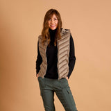 Packaway Quilted Gilet Taupe