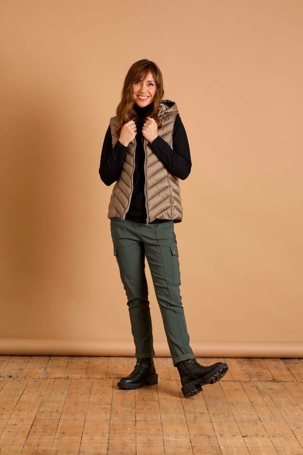 Packaway Quilted Gilet Taupe