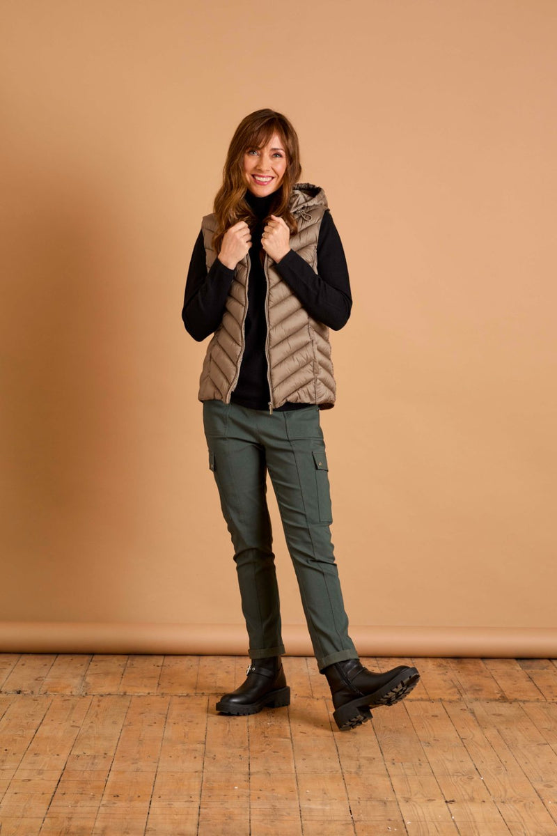Packaway Quilted Gilet Taupe