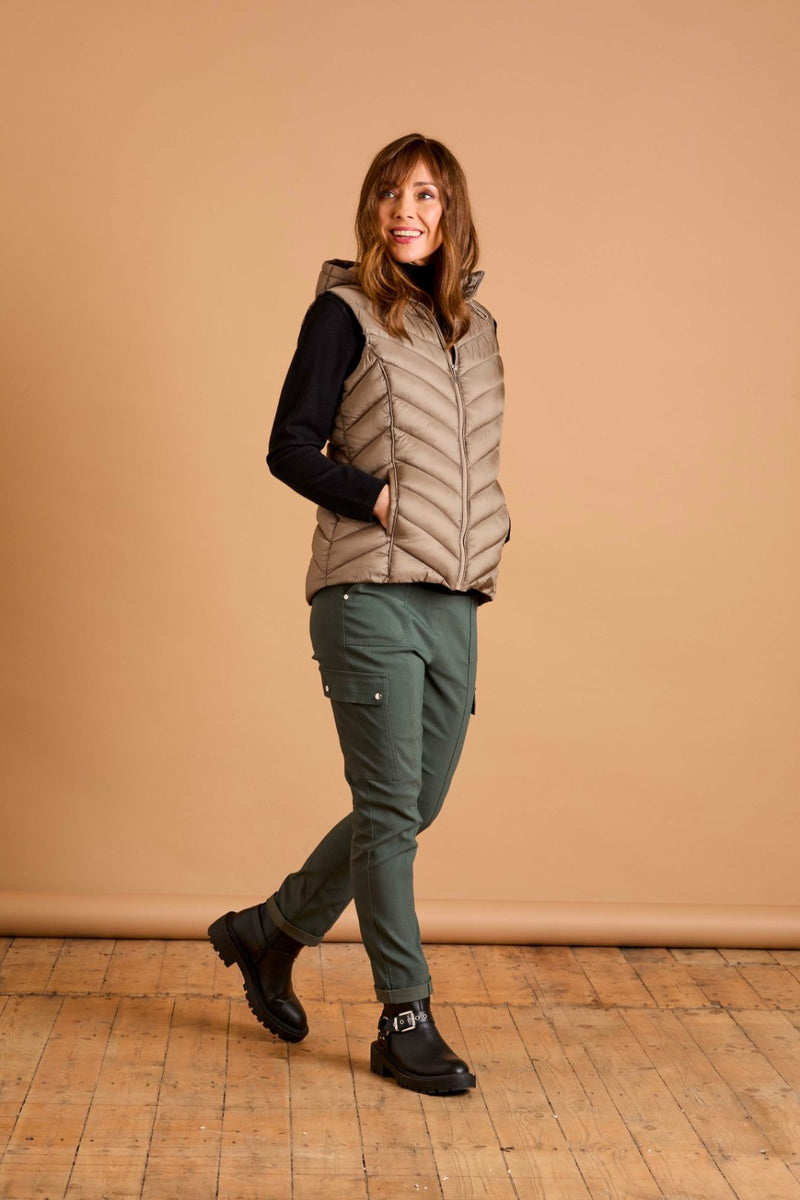 Packaway Quilted Gilet Taupe