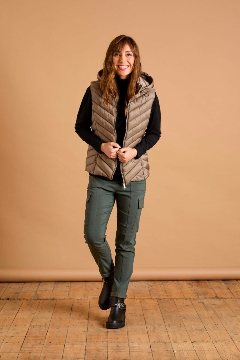 Packaway Quilted Gilet Taupe