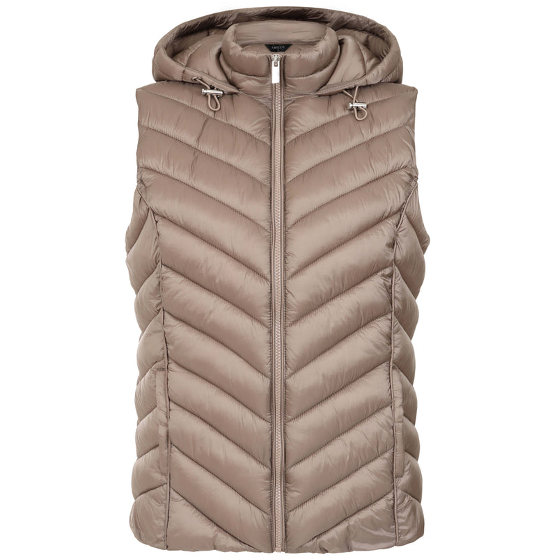 Packaway Quilted Gilet Taupe