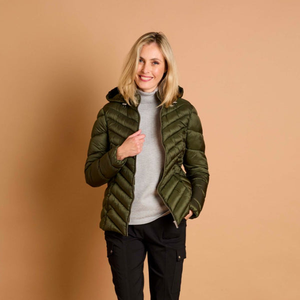 Packaway Quilted Jacket Olive