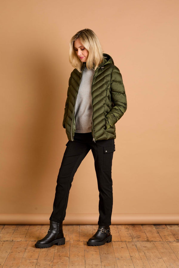 Packaway Quilted Jacket Olive