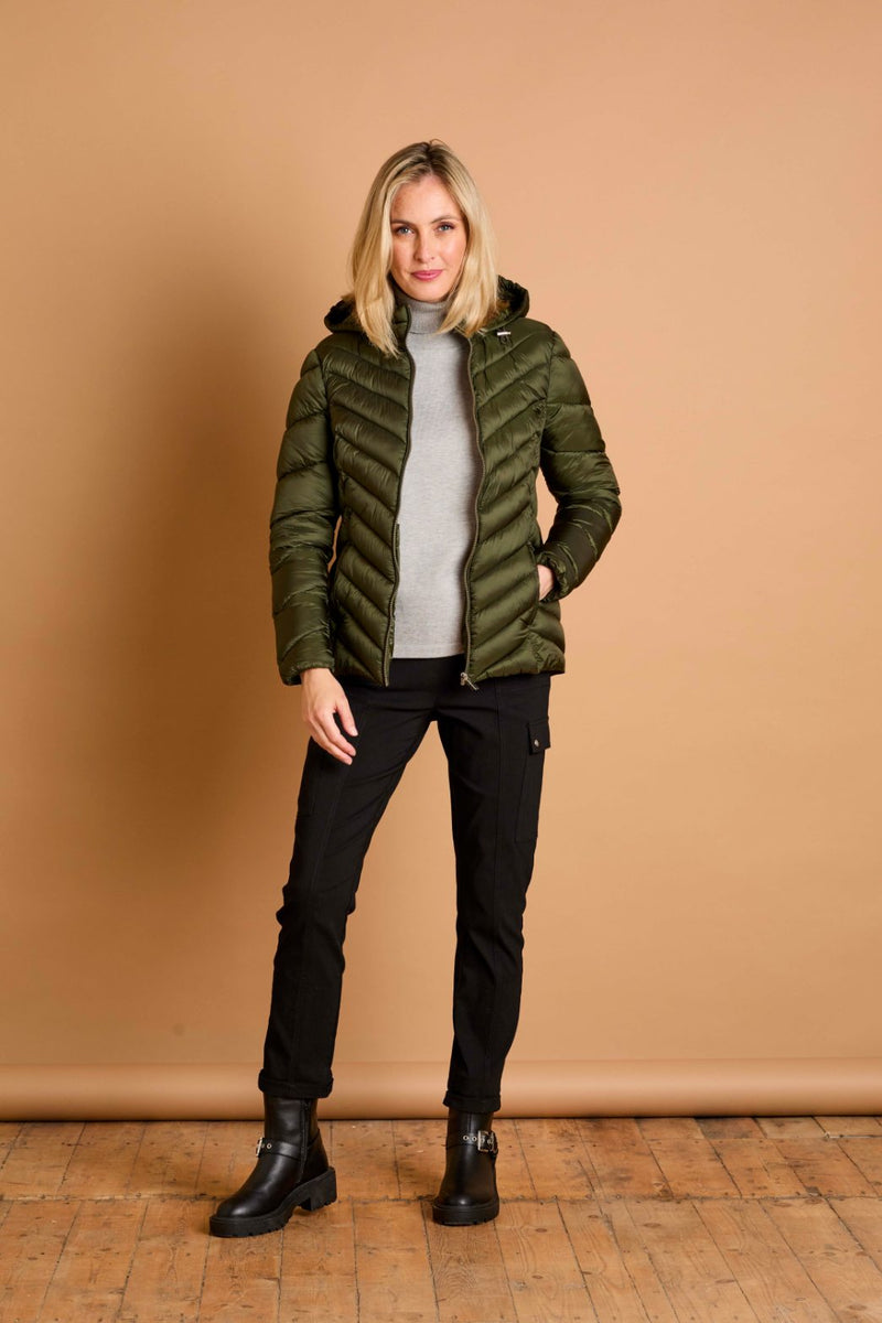 Packaway Quilted Jacket Olive