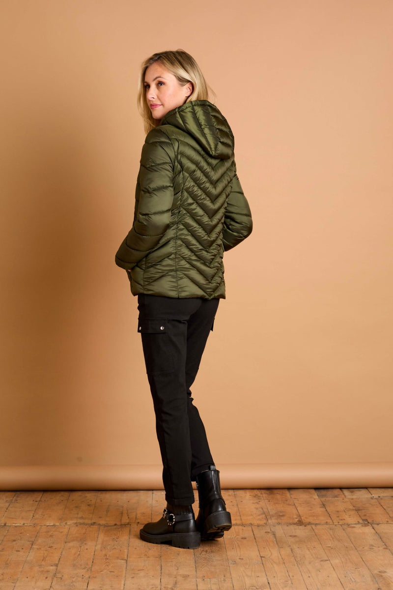 Packaway Quilted Jacket Olive