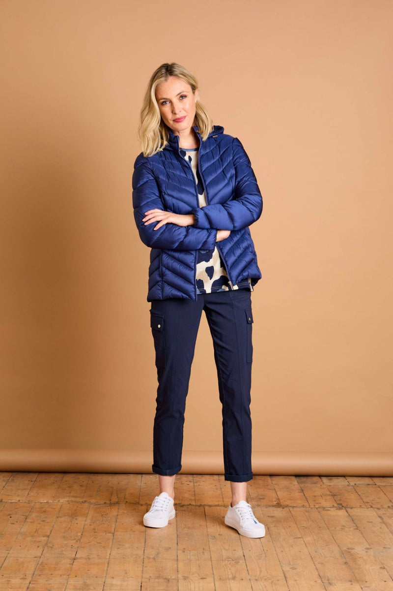 Packaway Quilted Jacket Royal Blue
