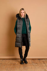 Fur Trim Hooded Gilet