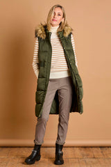 Fur Trim Hooded Gilet