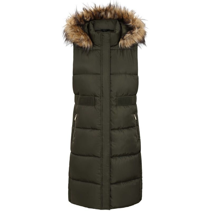 Fur Trim Hooded Gilet