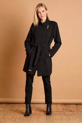 Belted Luxe Trim Coat
