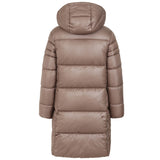Hooded Quilt Zip Front Midi Coat