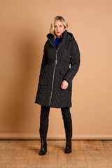 Hooded Quilted Long Coat
