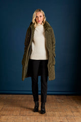 Hooded Quilted Long Coat