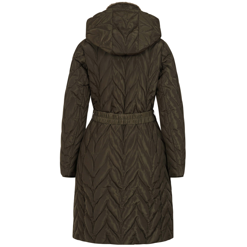 Hooded Quilted Long Coat