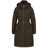 Hooded Quilted Long Coat