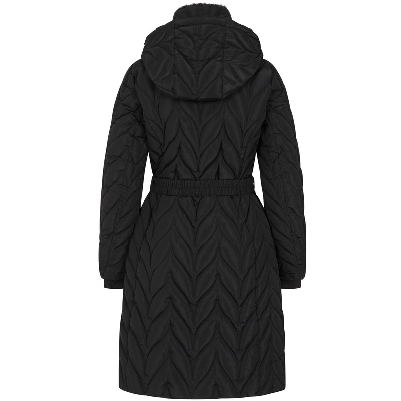 Hooded Quilted Long Coat
