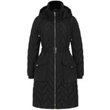 Hooded Quilted Long Coat