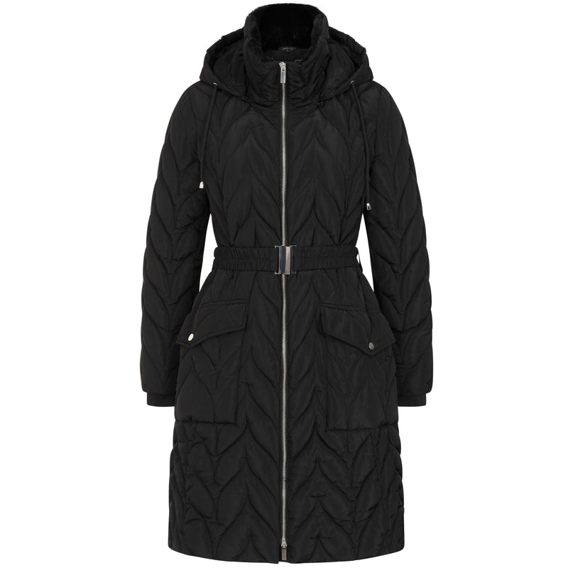 Hooded Quilted Long Coat