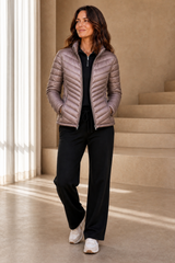 Chevron Quilted Packaway Jacket