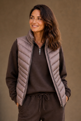Chevron Quilted Packaway Gilet
