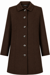 Tailored Flared Coat Chocolate