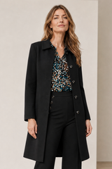 Tailored Flared Coat Black