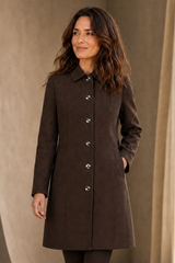 Tailored Flared Coat Chocolate