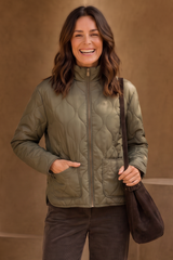 Quilted Funnel Neck Jacket