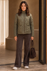 Quilted Funnel Neck Jacket