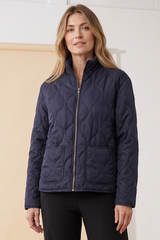 Quilted Funnel Neck Jacket