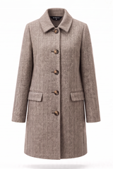 Herringbone Single Breasted Coat