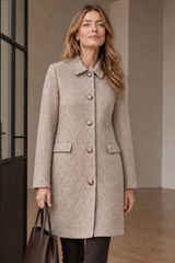Herringbone Single Breasted Coat