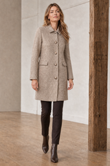 Herringbone Single Breasted Coat