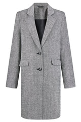 Herringbone Revere Collar Coat