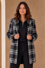 Checked Single Breasted Coat