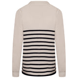 Stripe Long Sleeve Button Front Cardigan Navy Stripe