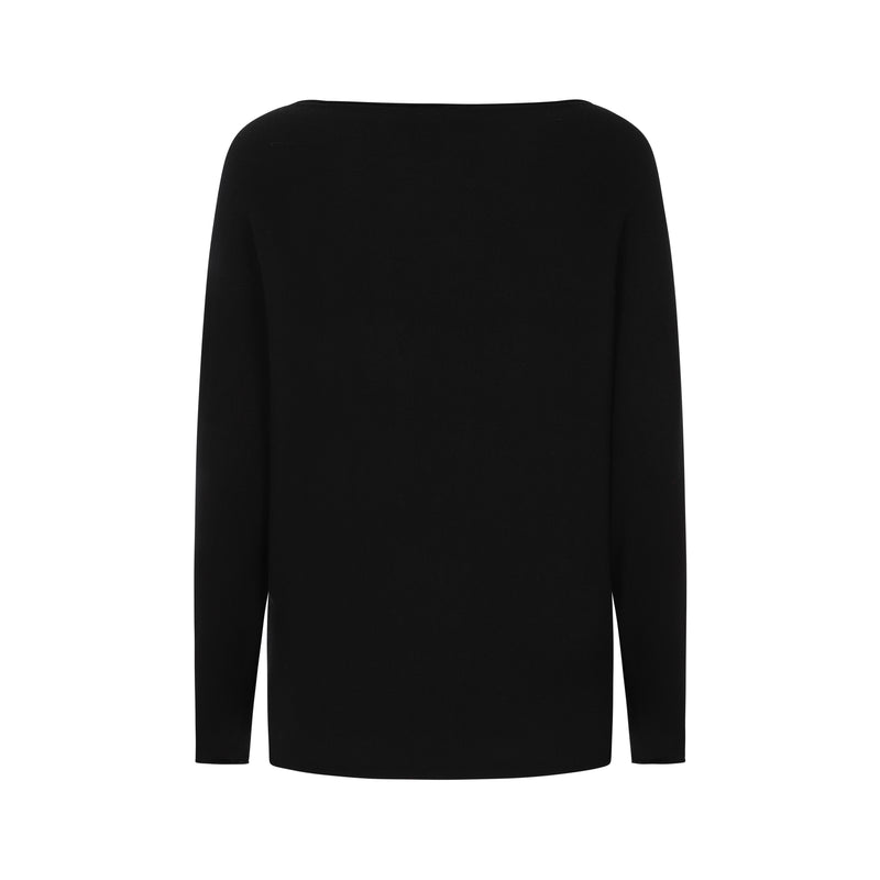 Long Sleeve Sequin Batwing Jumper Black