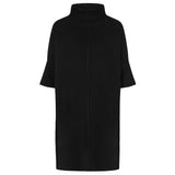 Oversized Funnel Neck Poncho Black
