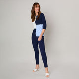 Colour Block Diamante Jumper Navy