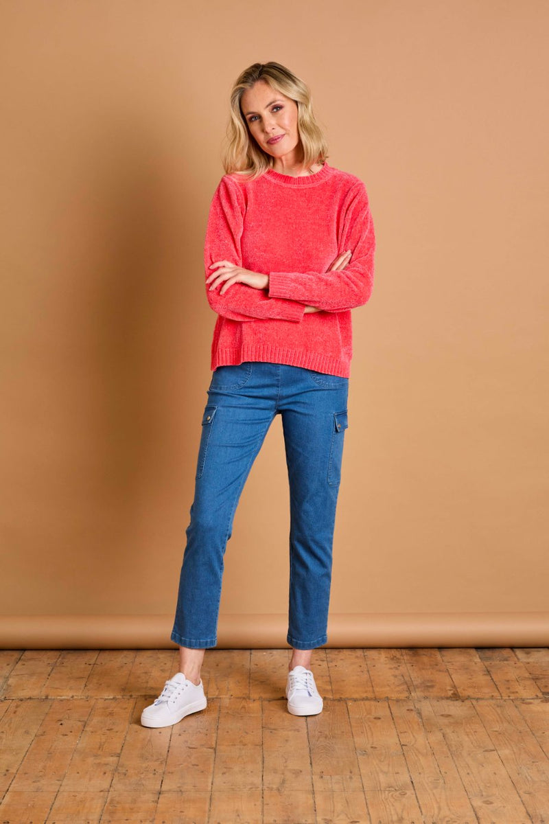Plain Chenille Jumper Coral